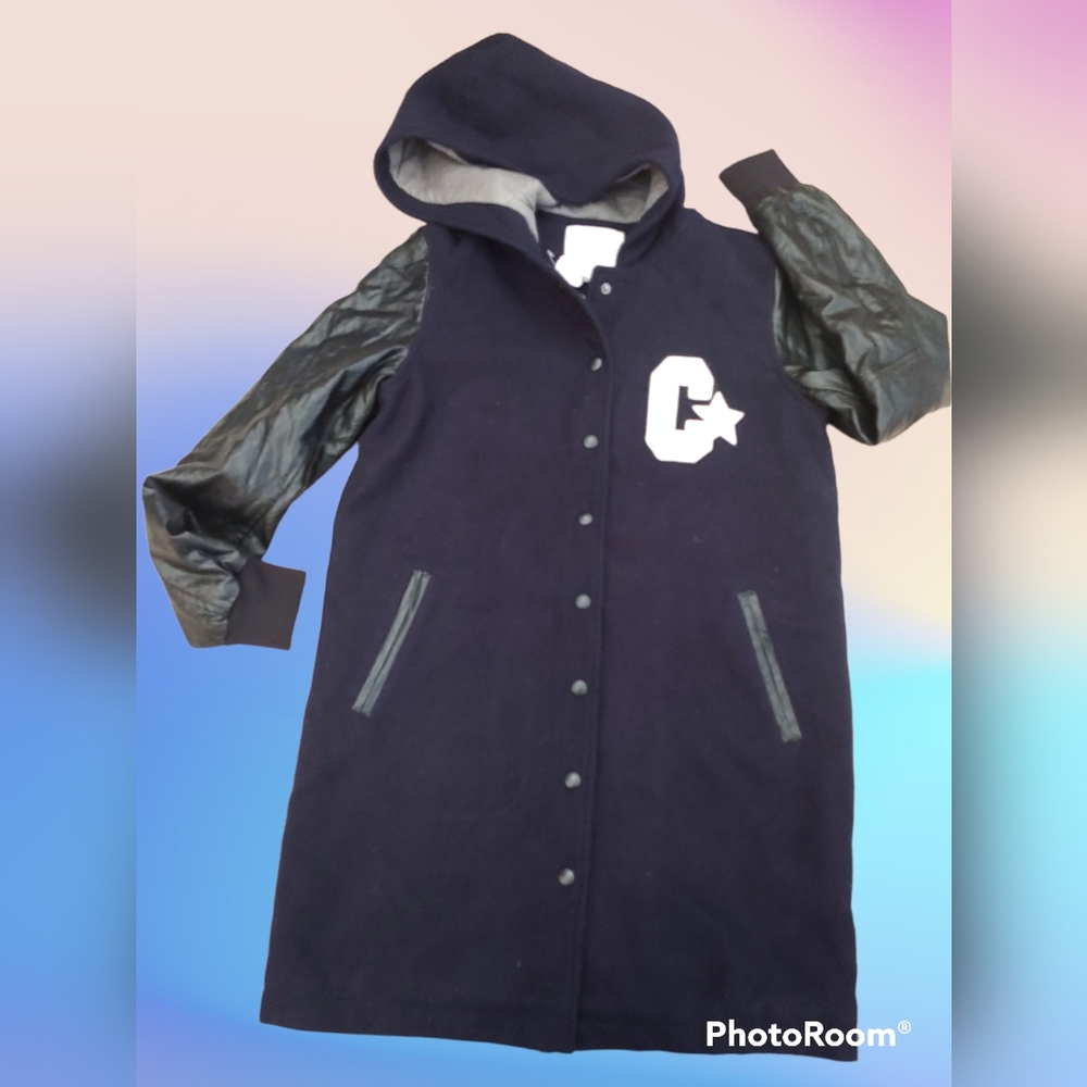 New Forever 21 varsity long hood jacket winter coat men S